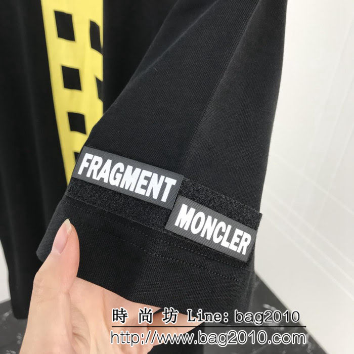 MONCLER蒙口X藤原浩聯名款 19ss早春新款 袖子魔術貼logo 黑色男款短袖 ydi2398